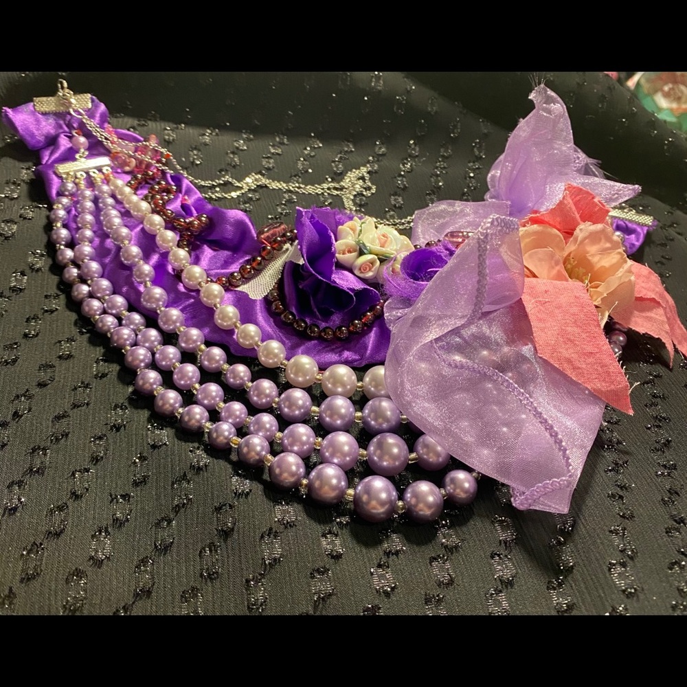Handmade Vintage Boho Romantic bib Necklace